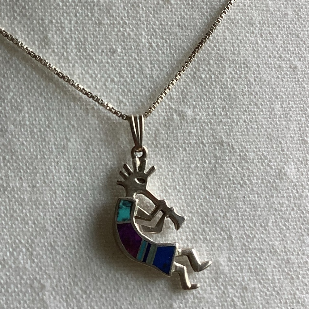 Sterling Silver Kokopelli Pendant Necklace
